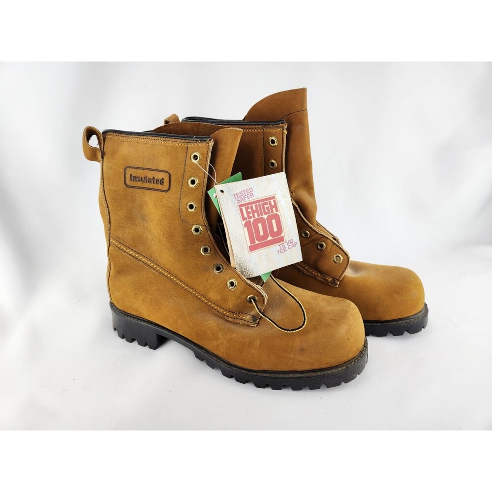 New VINTAGE USA 1980 LEHIGH STEEL TOE  BOOT Insulated Work Construction SZ 12‎ D